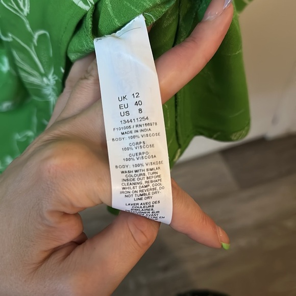 ASOS | Green Floral V-Neck Spaghetti Strap Dress - Picture 5 of 16